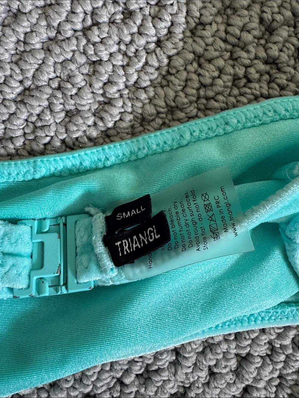 triangl swimwear aqua turquoise velvet bikini top